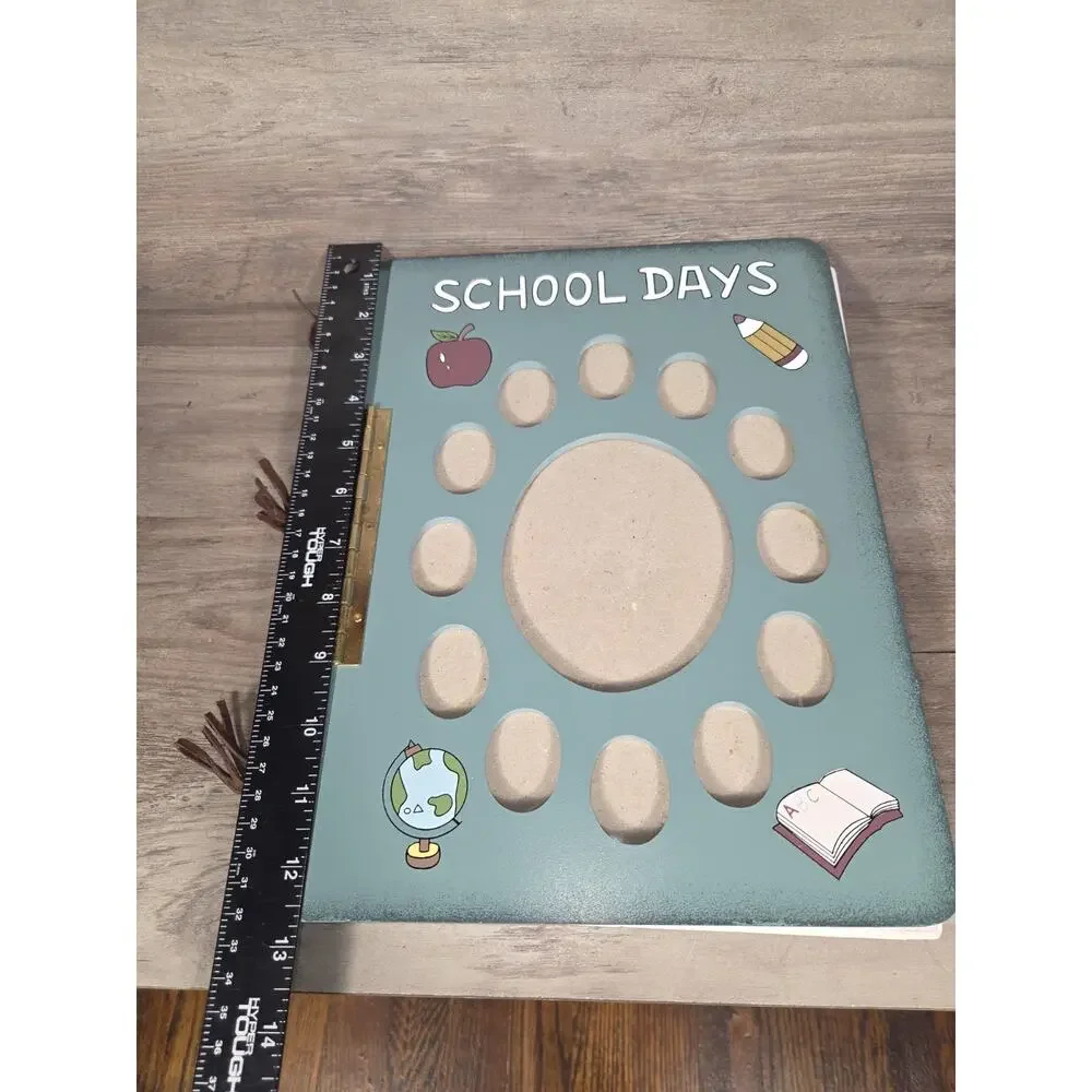 School Days Wooden Photo Album Scrapbook Memory Book Easel Frame School Keepsake